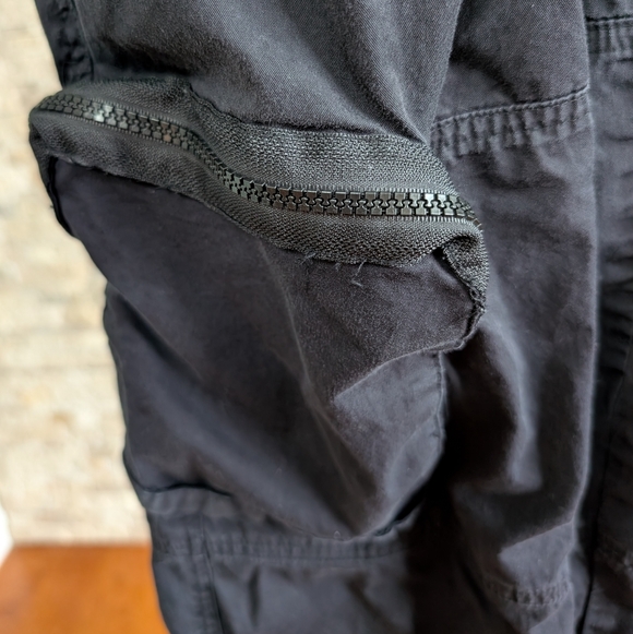 Black Cargo Pants Y2K Streetwear Utility Model Off Duty Cotton Techwear Grunge S - Picture 3 of 15